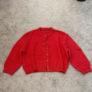 Daily Drills Vibrant Red Cardigan